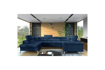 Hörnsoffa Eltap Thiago 342x208x88 cm - Monolith 77, Blå, Vänster - Möbler - Soffa - Bäddsoffa - Hörnbäddsoffa