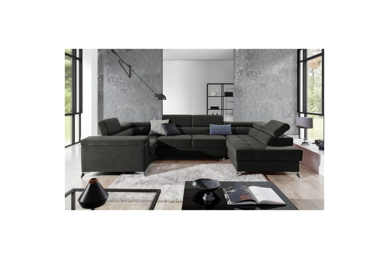 Hörnsoffa Eltap Thiago 342x208x88 cm - Sawana 05, Mörkgrå, Höger - Möbler - Soffa - Bäddsoffa - Hörnbäddsoffa