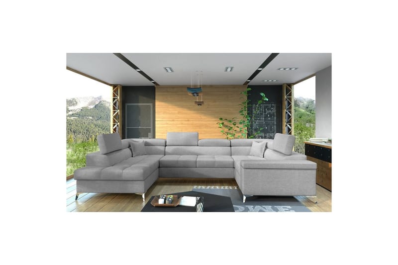 Hörnsoffa Eltap Thiago 342x208x88 cm - Sawana 21, Grå, Vänster - Möbler - Soffa - Bäddsoffa - Hörnbäddsoffa