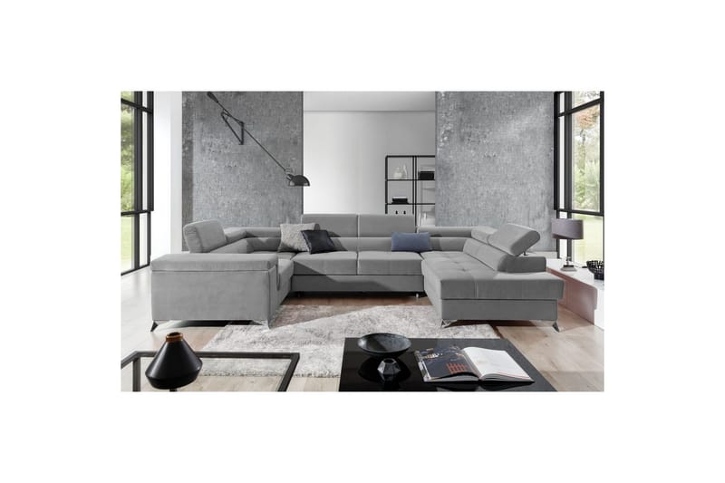 Hörnsoffa Eltap Thiago 342x208x88 cm - Paros 05, Grå, Höger - Möbler - Soffa - Bäddsoffa - Hörnbäddsoffa