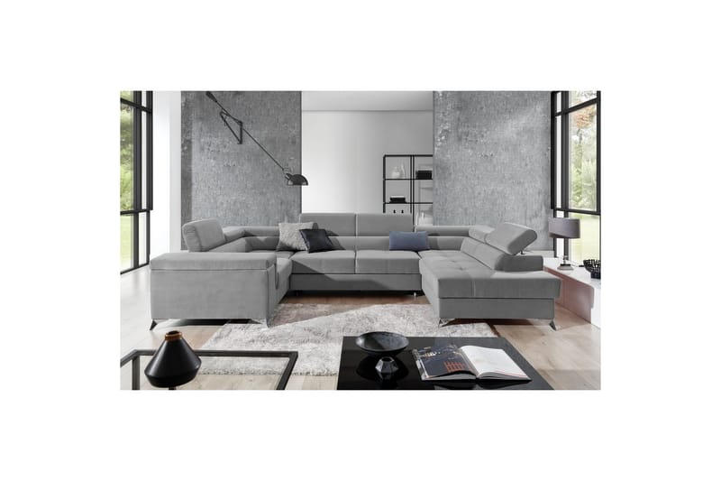 Hörnsoffa Eltap Thiago 342x208x88 cm - Paros 05, Grå, Höger - Möbler - Soffa - Bäddsoffa - Hörnbäddsoffa