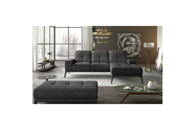 Hörnsoffa Eltap Torrense 265x175x98 cm - Berlin 02, Svart, Höger - Möbler - Soffa - Bäddsoffa - Bäddsoffa divan