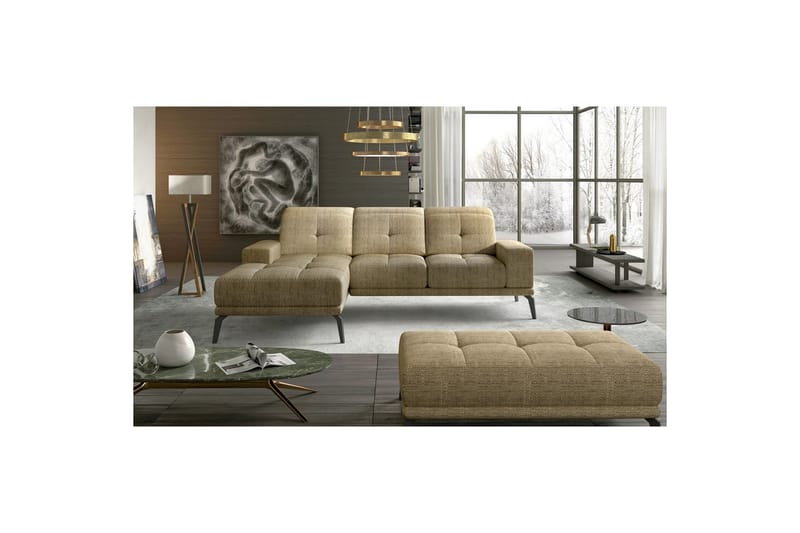 Hörnsoffa Eltap Torrense 265x175x98 cm - Berlin 03, Beige, Vänster - Möbler - Soffa - Bäddsoffa - Bäddsoffa divan