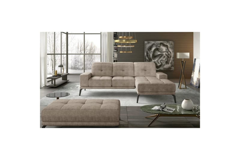 Hörnsoffa Eltap Torrense 265x175x98 cm - Dora 21, Beige, Höger - Möbler - Soffa - Bäddsoffa - Bäddsoffa divan