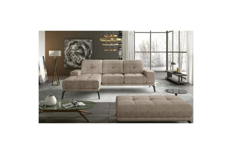 Hörnsoffa Eltap Torrense 265x175x98 cm - Dora 21, Beige, Vänster - Möbler - Soffa - Bäddsoffa - Bäddsoffa divan