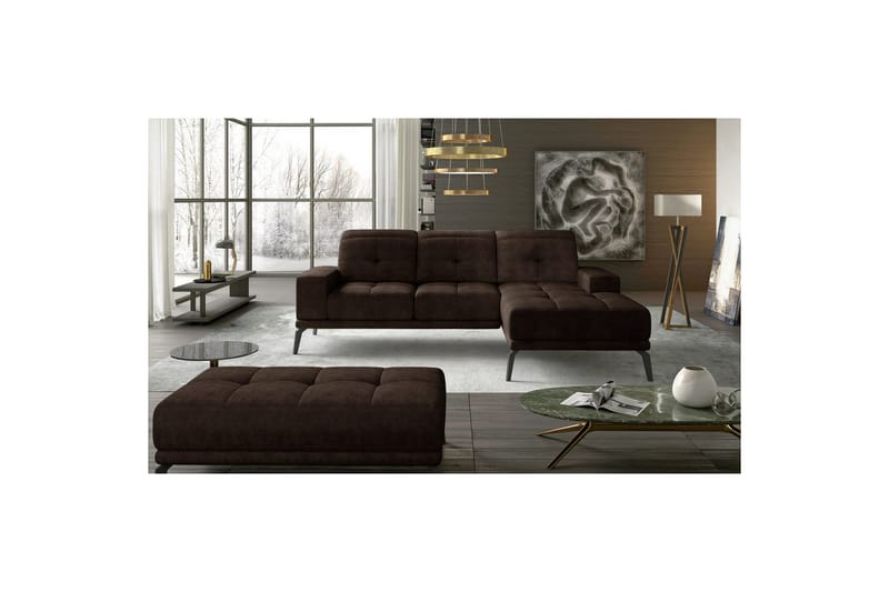 Hörnsoffa Eltap Torrense 265x175x98 cm - Dora 28, Brun, Höger - Möbler - Soffa - Bäddsoffa - Bäddsoffa divan