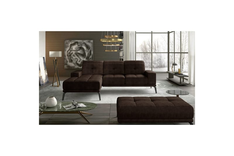 Hörnsoffa Eltap Torrense 265x175x98 cm - Dora 28, Brun, Vänster - Möbler - Soffa - Bäddsoffa - Bäddsoffa divan