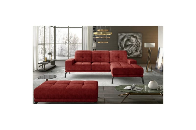 Hörnsoffa Eltap Torrense 265x175x98 cm - Dora 63, Röd, Höger - Möbler - Soffa - Bäddsoffa - Bäddsoffa divan
