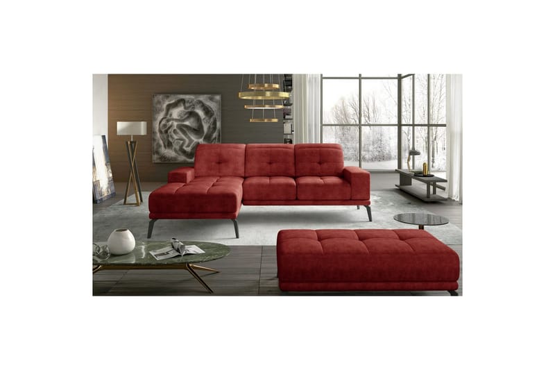 Hörnsoffa Eltap Torrense 265x175x98 cm - Dora 63, Röd, Vänster - Möbler - Soffa - Bäddsoffa - Bäddsoffa divan