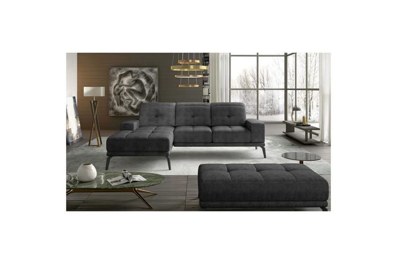 Hörnsoffa Eltap Torrense 265x175x98 cm - Dora 95, Grå, Vänster - Möbler - Soffa - Bäddsoffa - Bäddsoffa divan
