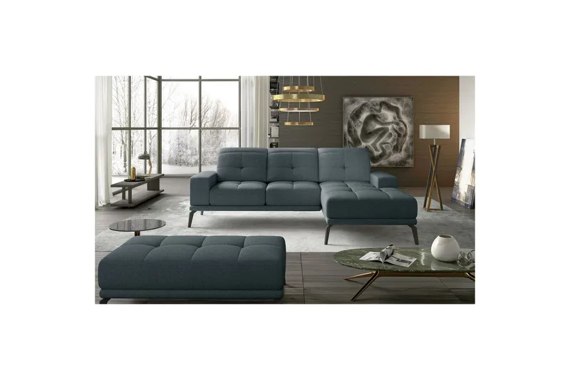 Hörnsoffa Eltap Torrense 265x175x98 cm - Grande 75, Blå, Höger - Möbler - Soffa - Bäddsoffa - Bäddsoffa divan