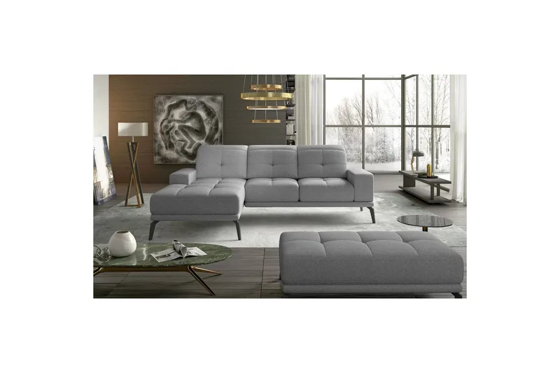Hörnsoffa Eltap Torrense 265x175x98 cm - Grande 81, Grå, Vänster - Möbler - Soffa - Bäddsoffa - Bäddsoffa divan