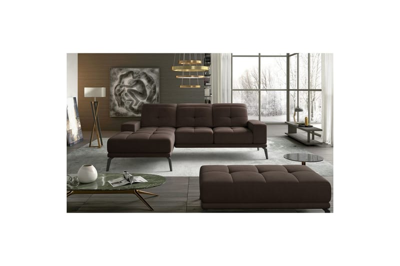 Hörnsoffa Eltap Torrense 265x175x98 cm - Jasmine 29, Brun, Vänster - Möbler - Soffa - Bäddsoffa - Bäddsoffa divan