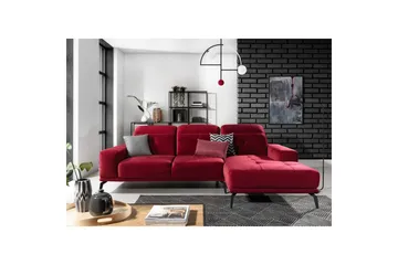 Hörnsoffa Eltap Torrense 265x175x98 cm - Kronos 02, Röd, Höger - Möbler - Soffa - Bäddsoffa - Bäddsoffa divan