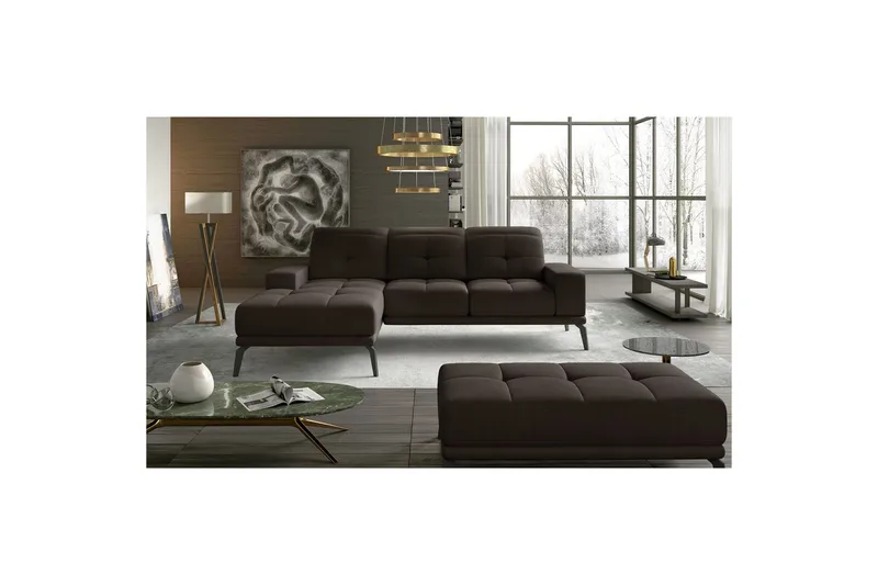 Hörnsoffa Eltap Torrense 265x175x98 cm - Monolith 29, Brun, Vänster - Möbler - Soffa - Bäddsoffa - Bäddsoffa divan