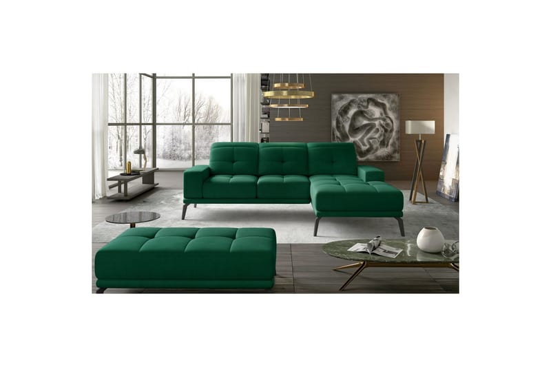 Hörnsoffa Eltap Torrense 265x175x98 cm - Monolith 37, Grön, Höger - Möbler - Soffa - Bäddsoffa - Bäddsoffa divan