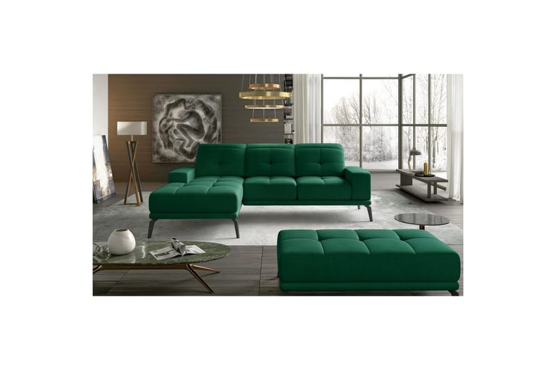 Hörnsoffa Eltap Torrense 265x175x98 cm - Monolith 37, Grön, Vänster - Möbler - Soffa - Bäddsoffa - Bäddsoffa divan