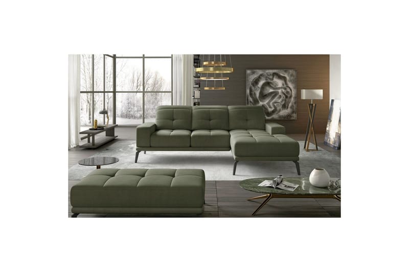Hörnsoffa Eltap Torrense 265x175x98 cm - Monolith 38, Grön, Höger - Möbler - Soffa - Bäddsoffa - Bäddsoffa divan