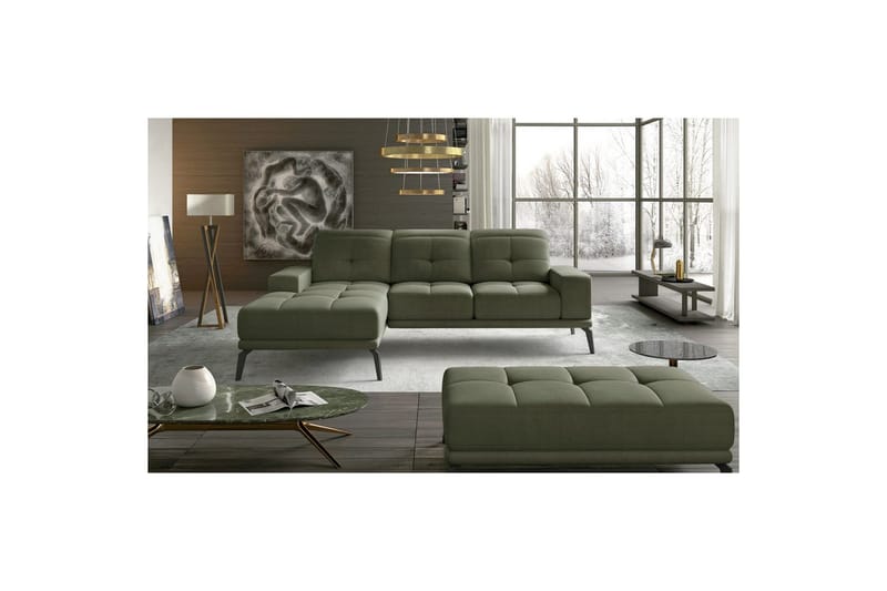 Hörnsoffa Eltap Torrense 265x175x98 cm - Monolith 38, Grön, Vänster - Möbler - Soffa - Bäddsoffa - Bäddsoffa divan