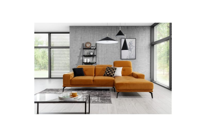 Hörnsoffa Eltap Torrense 265x175x98 cm - Monolith 48, Orange, Höger - Möbler - Soffa - Bäddsoffa - Bäddsoffa divan
