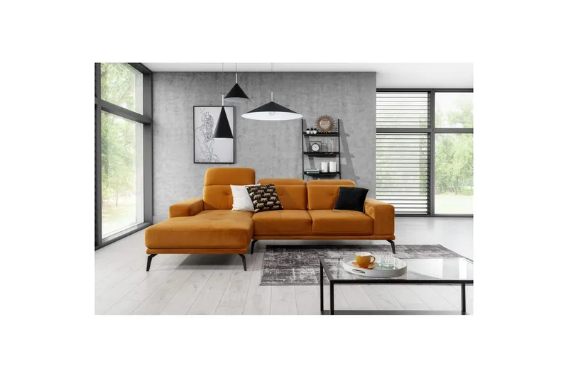 Hörnsoffa Eltap Torrense 265x175x98 cm - Monolith 48, Orange, Vänster - Möbler - Soffa - Bäddsoffa - Bäddsoffa divan