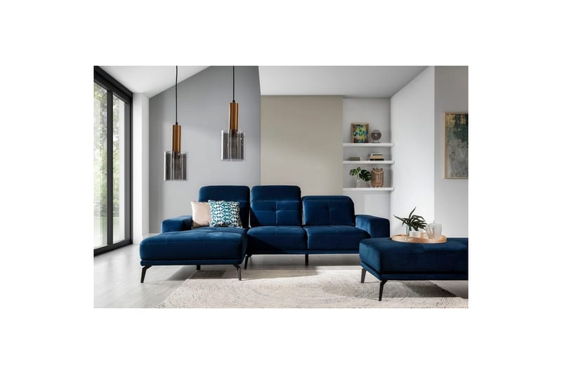 Hörnsoffa Eltap Torrense 265x175x98 cm - Monolith 77, Blå, Vänster - Möbler - Soffa - Bäddsoffa - Bäddsoffa divan
