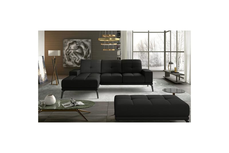 Hörnsoffa Eltap Torrense 265x175x98 cm - Sawana 14, Svart, Vänster - Möbler - Soffa - Bäddsoffa - Bäddsoffa divan