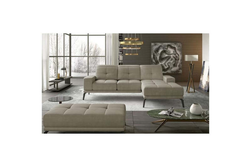 Hörnsoffa Eltap Torrense 265x175x98 cm - Paros 02, Beige, Höger - Möbler - Soffa - Bäddsoffa - Bäddsoffa divan