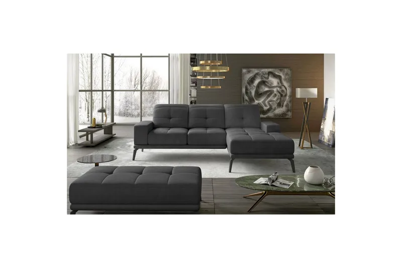 Hörnsoffa Eltap Torrense 265x175x98 cm - Paros 06, Grå, Höger - Möbler - Soffa - Bäddsoffa - Bäddsoffa divan