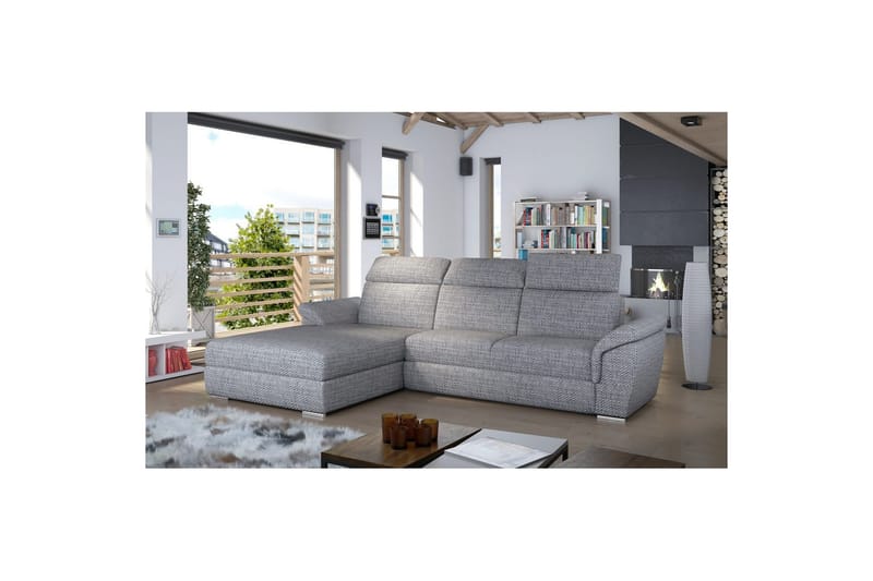 Hörnsoffa Eltap Trevisco 272x216x100 cm - Berlin 01, Grå, Vänster - Möbler - Soffa - Bäddsoffa - Bäddsoffa divan