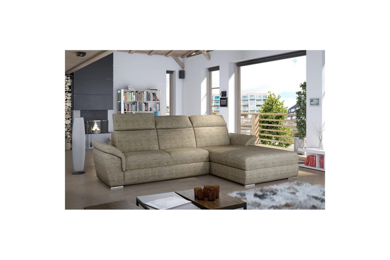 Hörnsoffa Eltap Trevisco 272x216x100 cm - Berlin 03, Beige, Höger - Möbler - Soffa - Bäddsoffa - Bäddsoffa divan