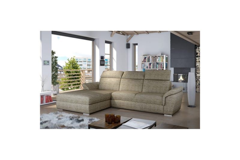 Hörnsoffa Eltap Trevisco 272x216x100 cm - Berlin 03, Beige, Vänster - Möbler - Soffa - Bäddsoffa - Bäddsoffa divan