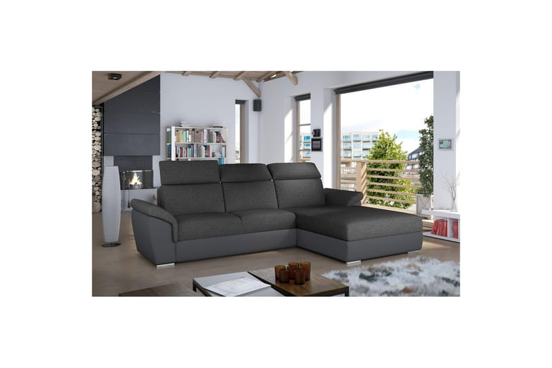 Hörnsoffa Eltap Trevisco 272x216x100 cm - Inari 96, Soft 29, Mörkgrå, Höger - Möbler - Soffa - Bäddsoffa - Bäddsoffa divan