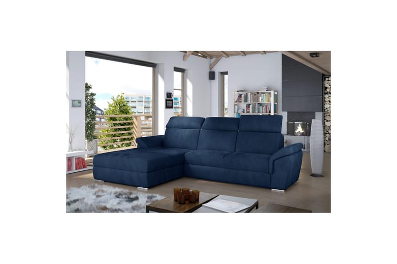 Hörnsoffa Eltap Trevisco 272x216x100 cm - Kronos 09, Mörkblå, Vänster - Möbler - Soffa - Bäddsoffa - Bäddsoffa divan