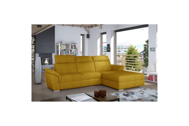 Hörnsoffa Eltap Trevisco 272x216x100 cm - Omega 68, Gul, Höger - Möbler - Soffa - Bäddsoffa - Bäddsoffa divan