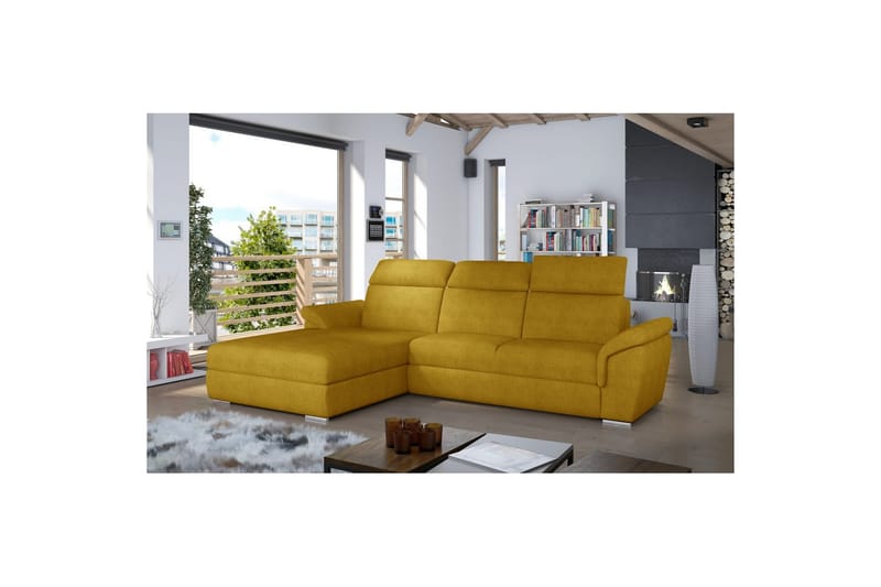 Hörnsoffa Eltap Trevisco 272x216x100 cm - Omega 68, Gul, Vänster - Möbler - Soffa - Bäddsoffa - Bäddsoffa divan