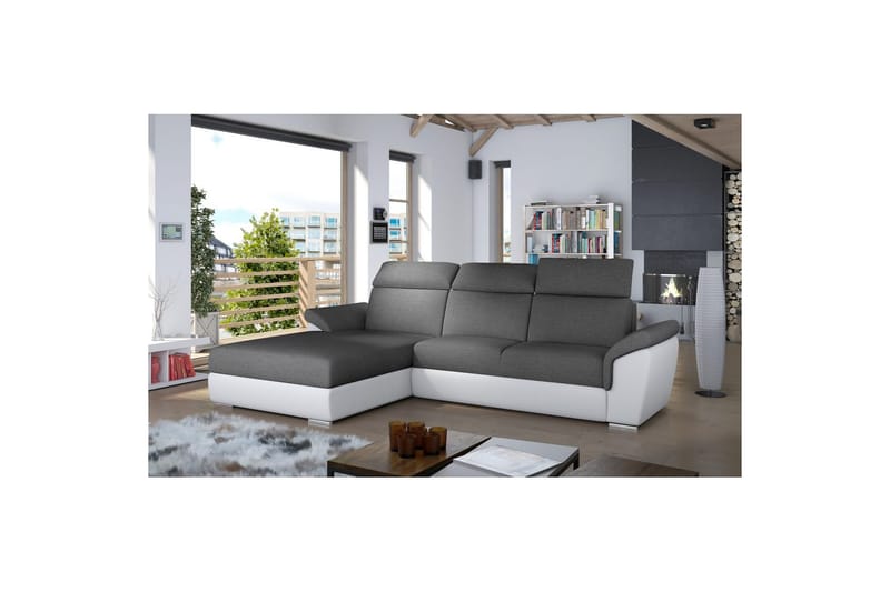 Hörnsoffa Eltap Trevisco 272x216x100 cm - Sawana 05, Soft 17, Mörkgrå, Vänster - Möbler - Soffa - Bäddsoffa - Bäddsoffa divan