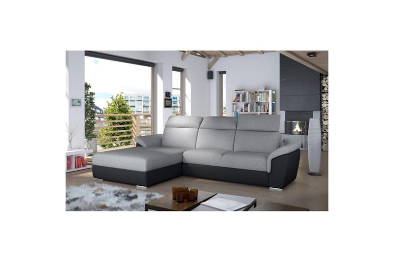 Hörnsoffa Eltap Trevisco 272x216x100 cm - Sawana 21, Soft 11, Grå, Vänster - Möbler - Soffa - Bäddsoffa - Bäddsoffa divan