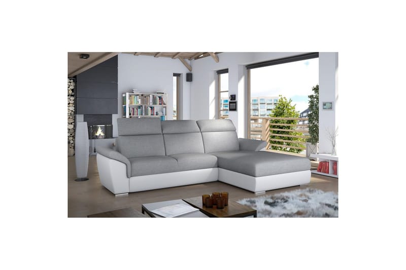 Hörnsoffa Eltap Trevisco 272x216x100 cm - Sawana 21, Soft 17, Grå, Höger - Möbler - Soffa - Bäddsoffa - Bäddsoffa divan