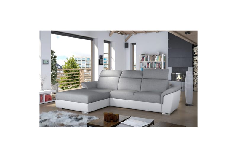 Hörnsoffa Eltap Trevisco 272x216x100 cm - Sawana 21, Soft 17, Grå, Vänster - Möbler - Soffa - Bäddsoffa - Bäddsoffa divan
