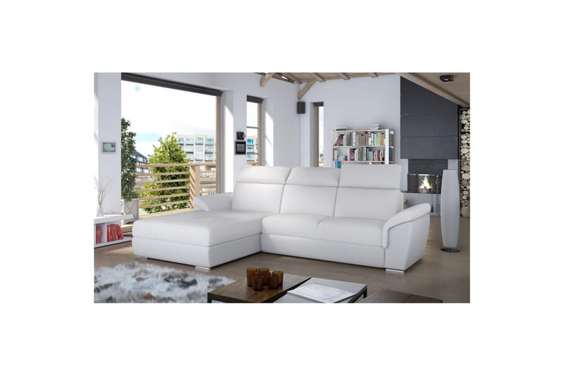 Hörnsoffa Eltap Trevisco 272x216x100 cm - Soft 17, Vit, Vänster - Möbler - Soffa - Bäddsoffa - Bäddsoffa divan