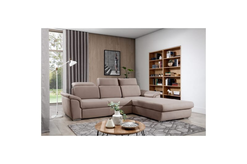 Hörnsoffa Eltap Trevisco 272x216x100 cm, Solar 16, Beige, Höger