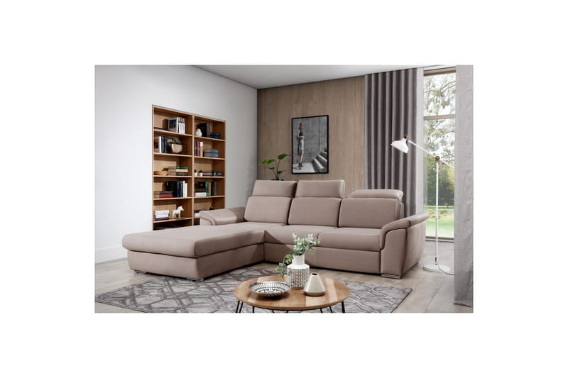 Hörnsoffa Eltap Trevisco 272x216x100 cm, Solar 16, Beige, Vänster