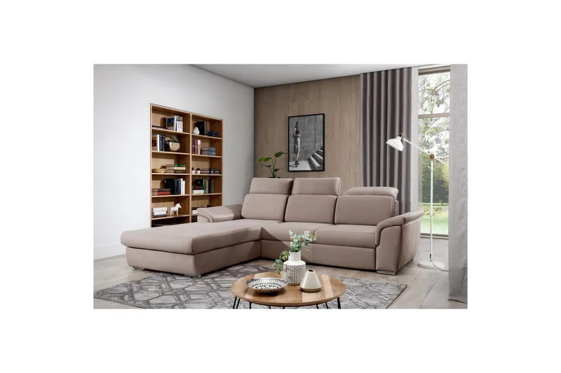 Hörnsoffa Eltap Trevisco 272x216x100 cm, Solar 16, Beige, Vänster