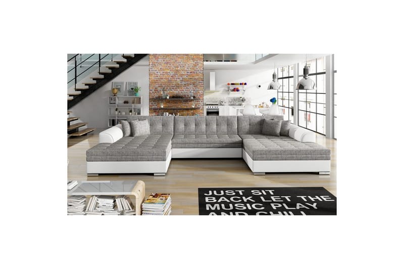 Hörnsoffa Eltap Vento 359x165x78 cm - Berlin 01, Soft 17, Grå, Symmetrisk - Möbler - Soffa - Bäddsoffa - U bäddsoffa