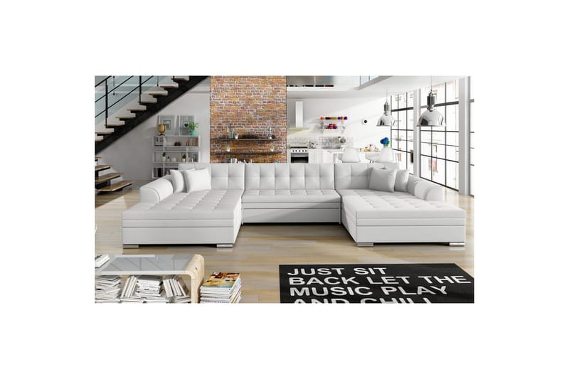 Hörnsoffa Eltap Vento 359x165x78 cm, Soft 17, Vit, Symmetrisk
