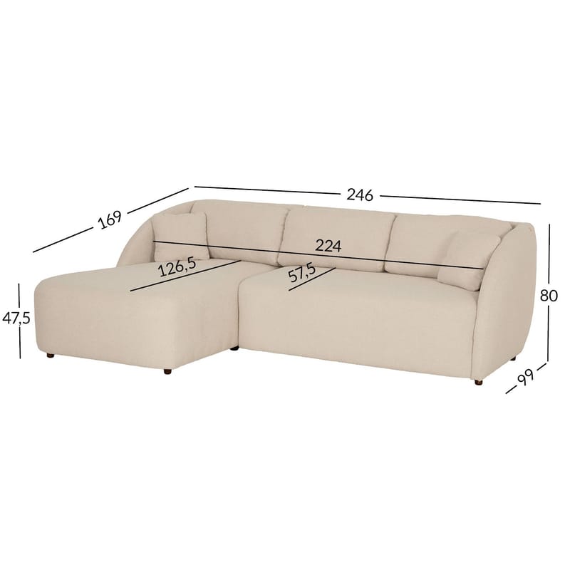 Hörnsoffa Norrby Vänster - kräm - Möbler - Soffa - Bäddsoffa - Hörnbäddsoffa