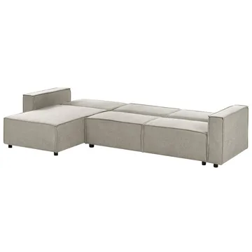 Hörnsoffa Romedal II - Beige, svart/Högervänd - Möbler - Soffa - Bäddsoffa - Hörnbäddsoffa
