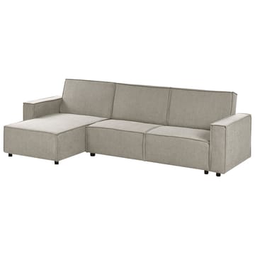 Hörnsoffa Romedal II - Beige, svart/Högervänd - Möbler - Soffa - Bäddsoffa - Hörnbäddsoffa