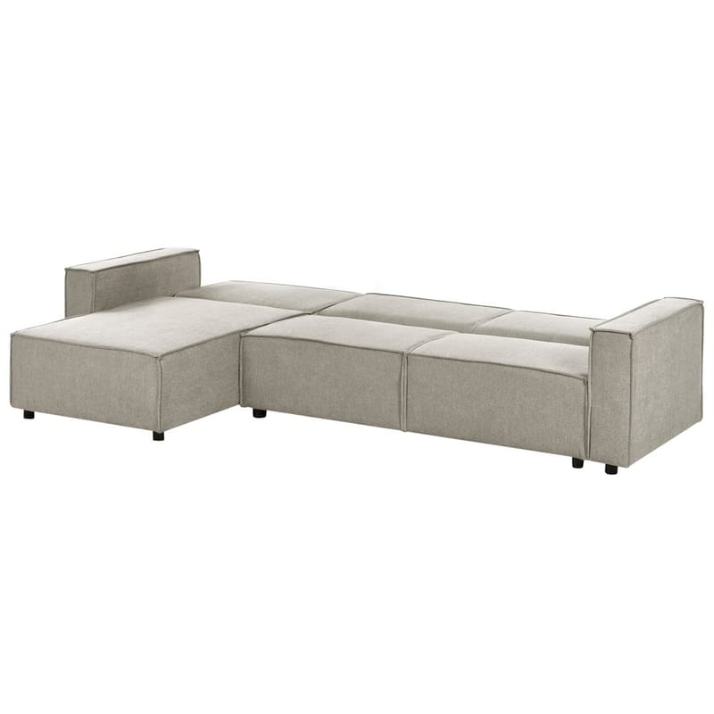 Hörnsoffa Romedal II - Beige, svart/Högervänd - Möbler - Soffa - Bäddsoffa - Hörnbäddsoffa